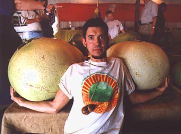 Christopher Hibben and giant gourd